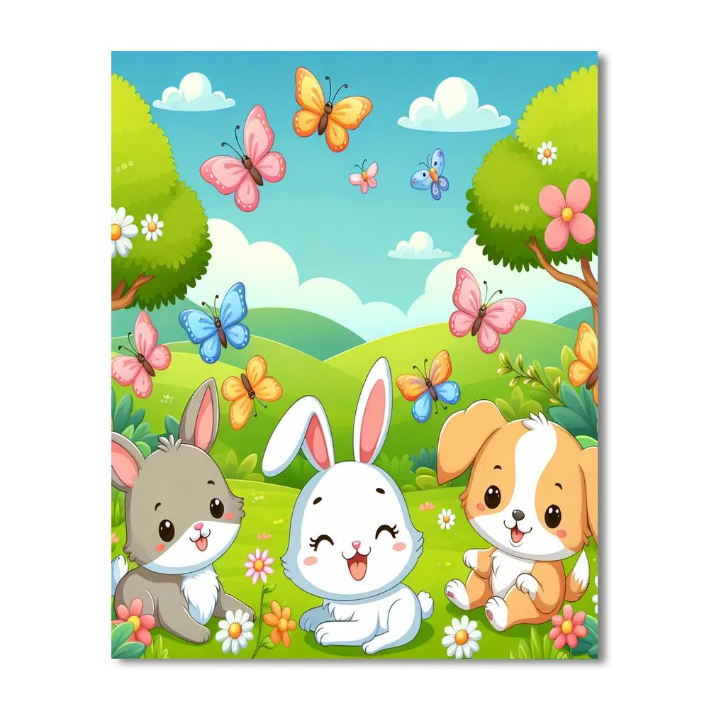 Cuddly Creature Gathering Paint By Number