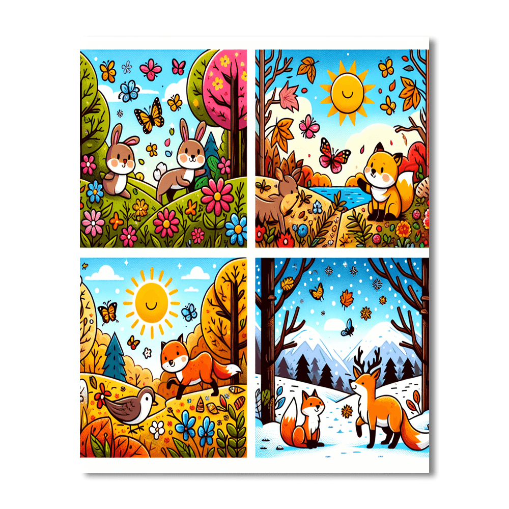 Charming Seasons Change Painting Number Kit