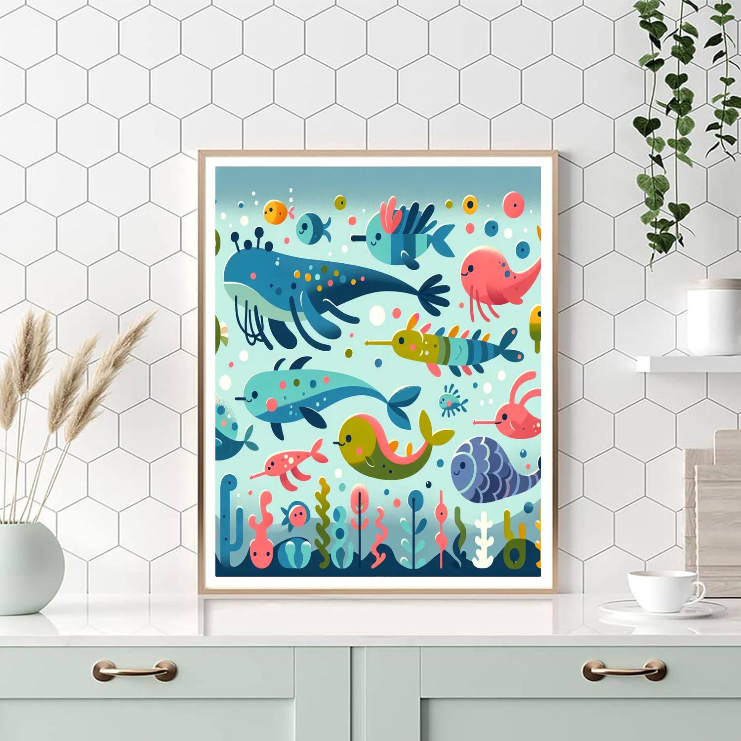 Silly Sea Creature Parade Painting Number Kit
