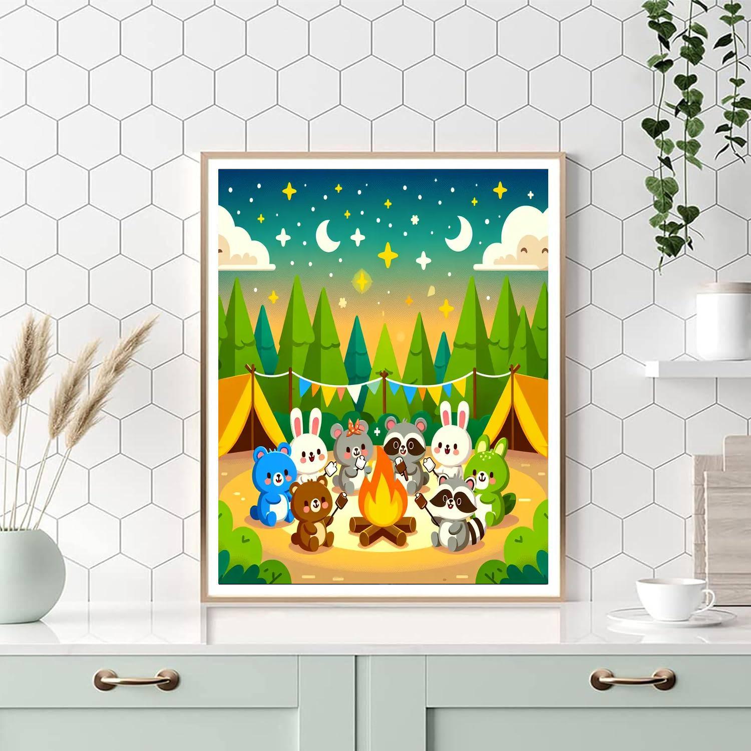 Cute Critters Campout Paint By Numbers