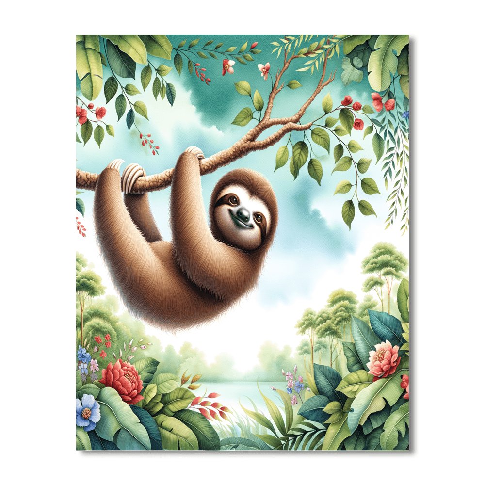 Gentle Sloth - DIY Painting By Numbers Kit