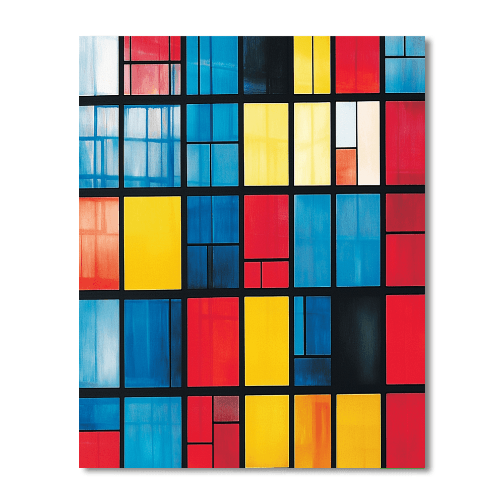 Piet Mondrian Inspired Mosaic Cityscapes  Paint By Numbers Art