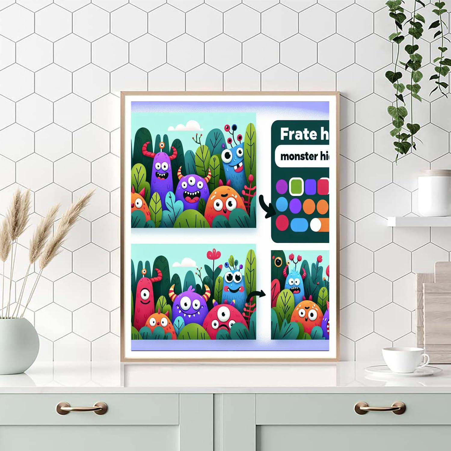 Giggly Monster Hideout Paint By Numbers Art