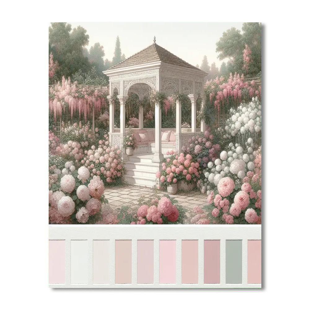 Romantic Garden Pavilion Paint By Numbers