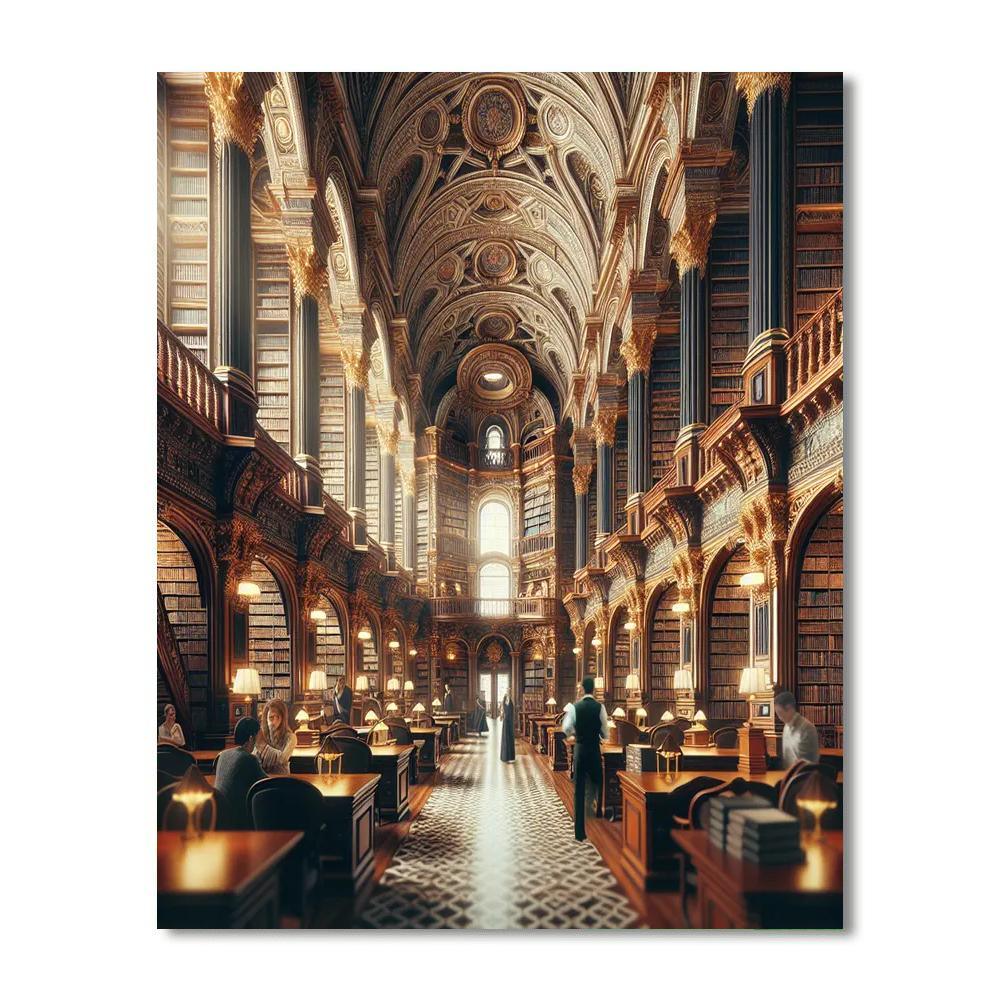 Renaissance Library Escape Number Painting