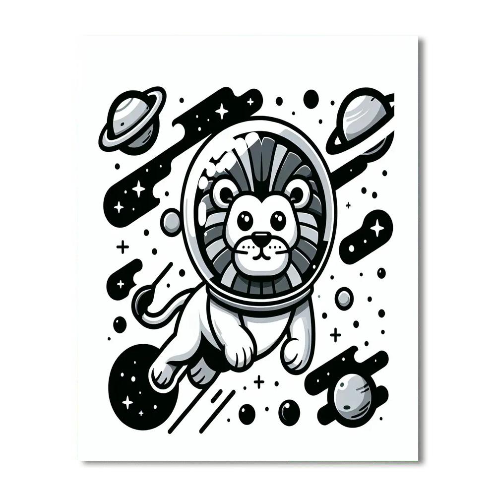 Wondrous Space Lion Voyage Paint By Color