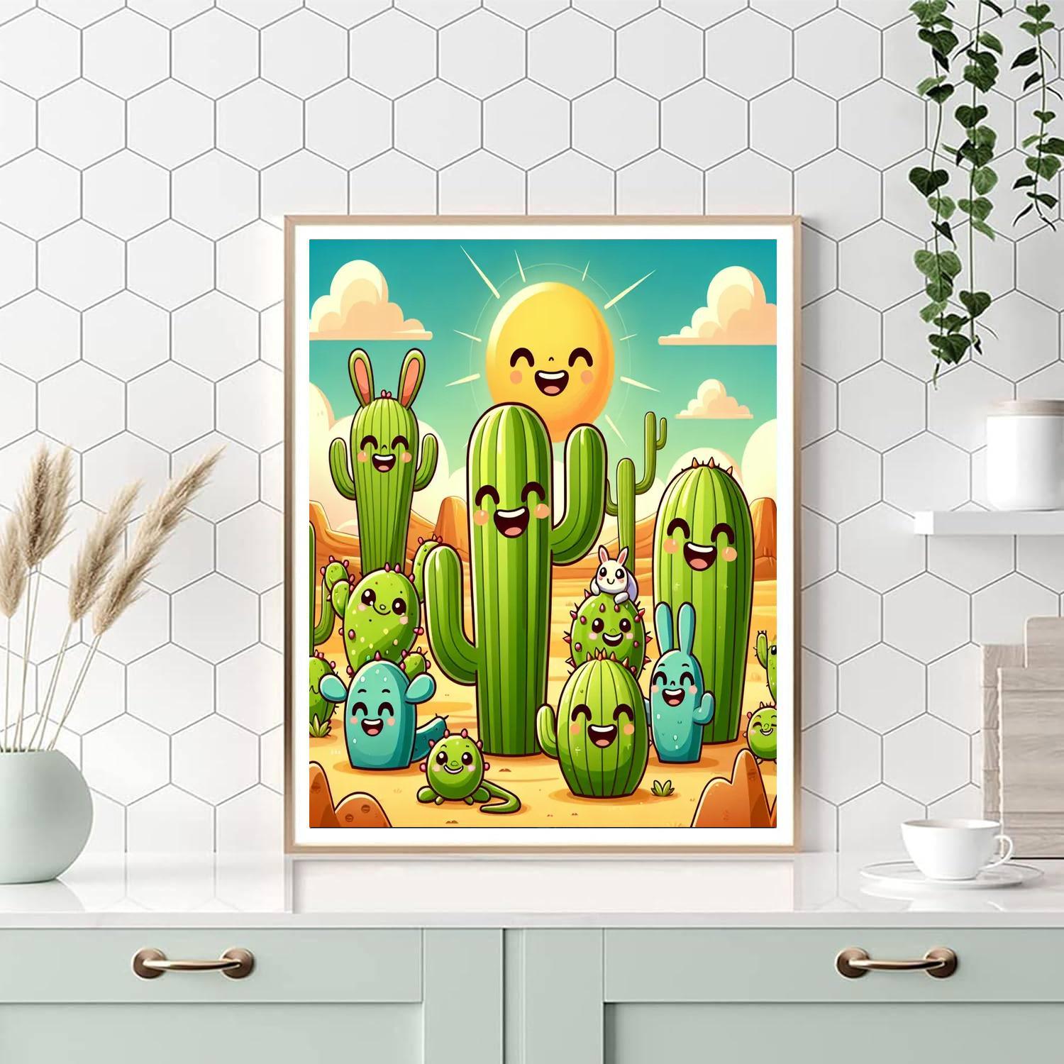 Charming Cacti Paint By Numbers Art