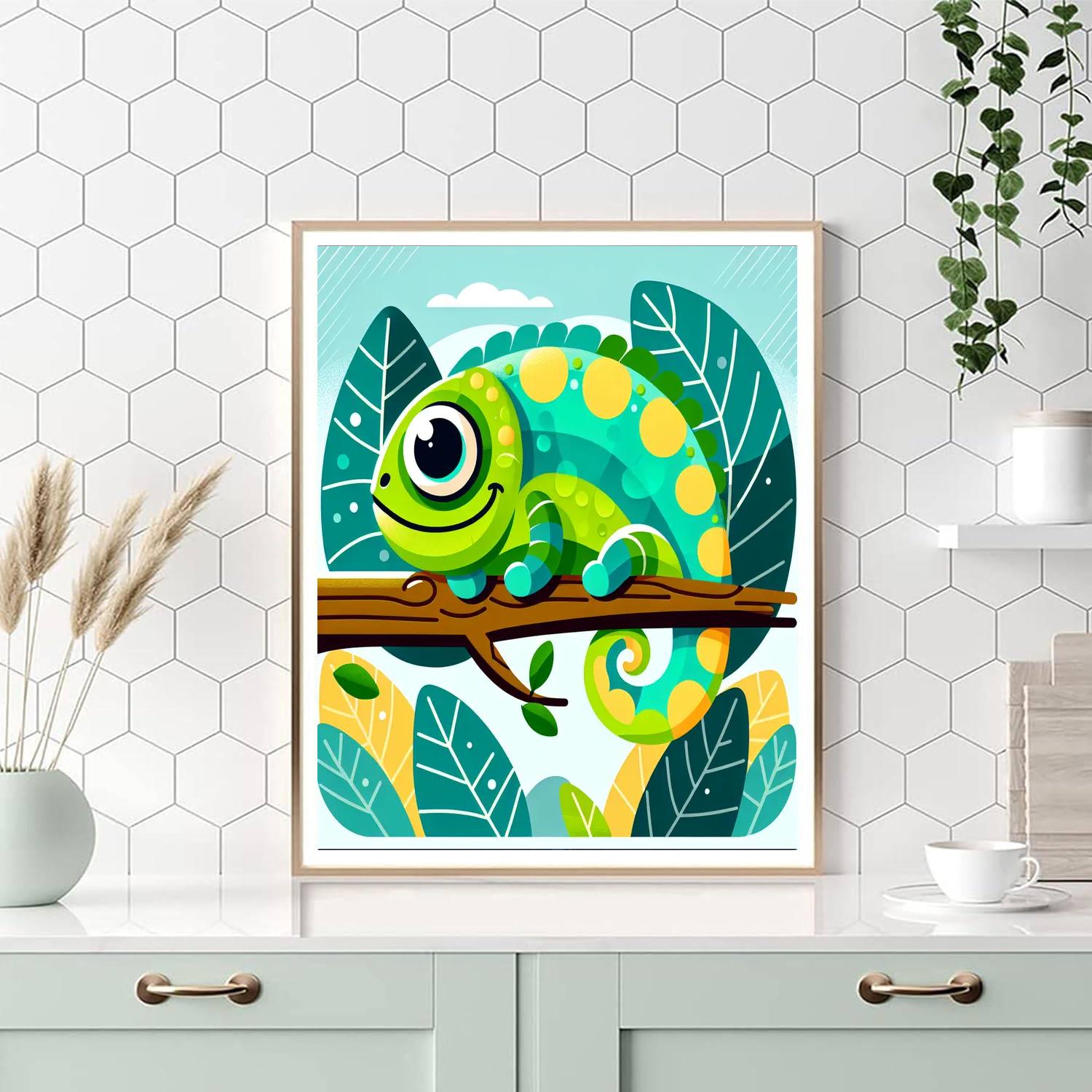 Witty Chameleon Paint By Number