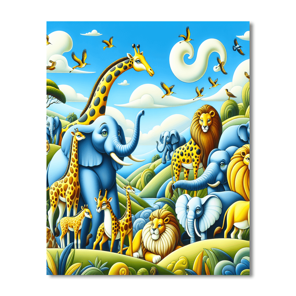Whimsical Safari Journey Numbered Painting Kits