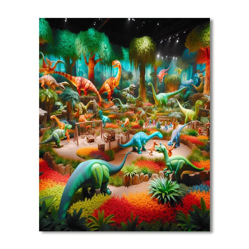 Adventurous Dino Playground Paint By Number