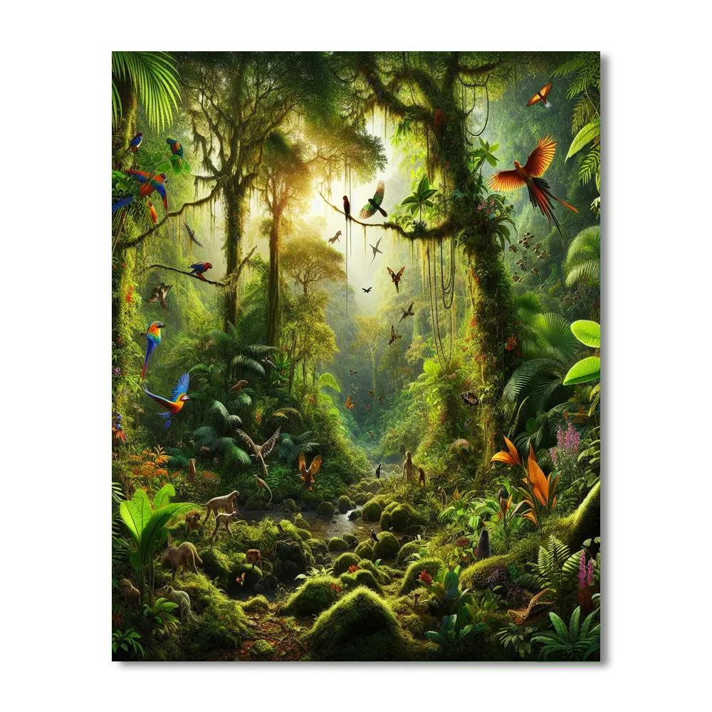 Exotic Rainforest Habitat Paint By Numbers Art