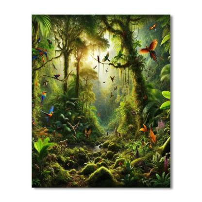 Exotic Rainforest Habitat Paint By Numbers Art