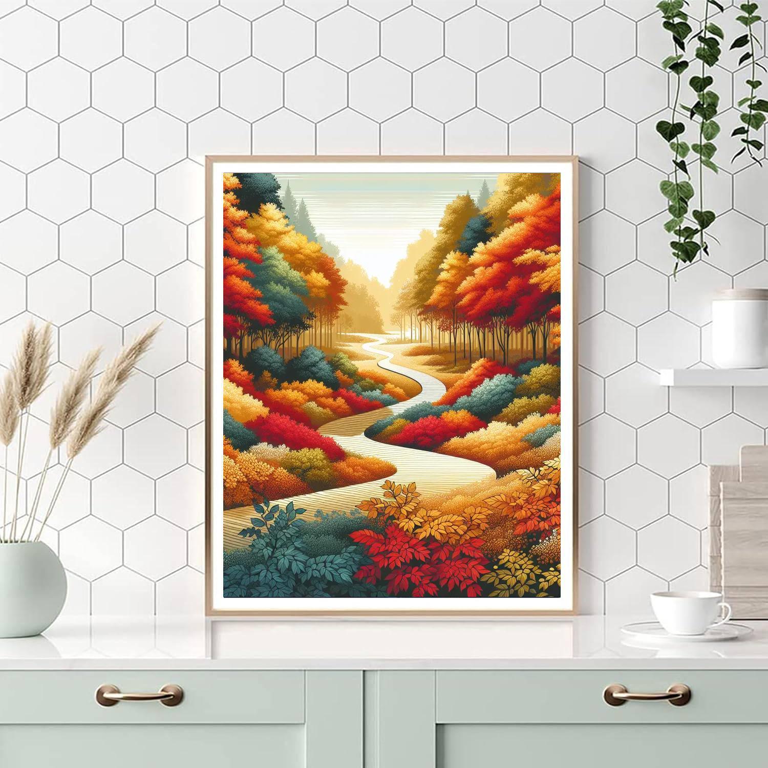 Serene Autumn Pathway DIY Paint By Numbers