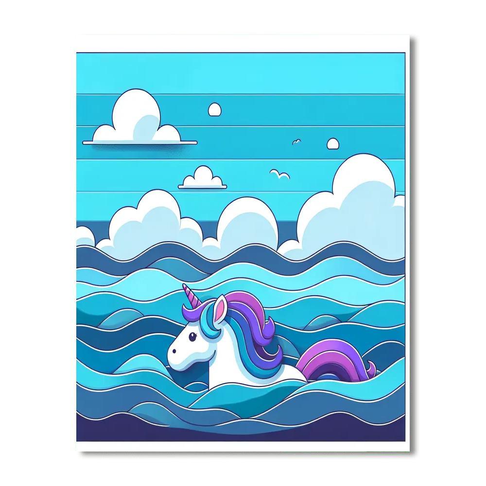 Undersea Unicorns Number Painting