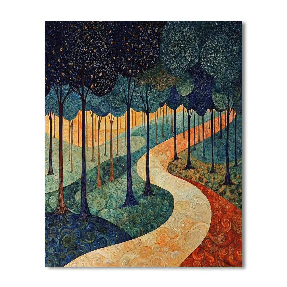 Nandalal Bose Inspired Journey Through The Sacred Forest  Paint By Number