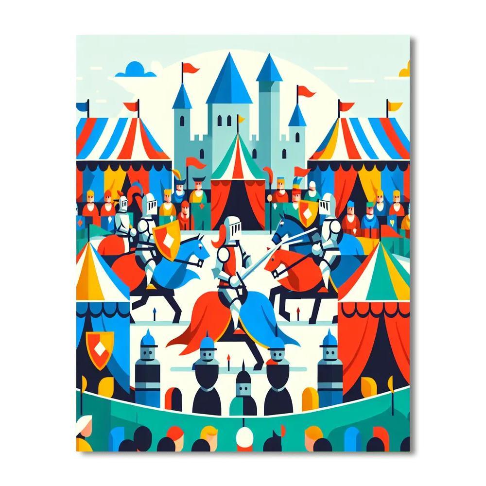 Medieval Festival With Jousting Knights Paint By Number
