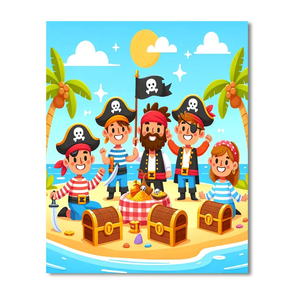 Seaside Pirate Picnic Paint By Numbers
