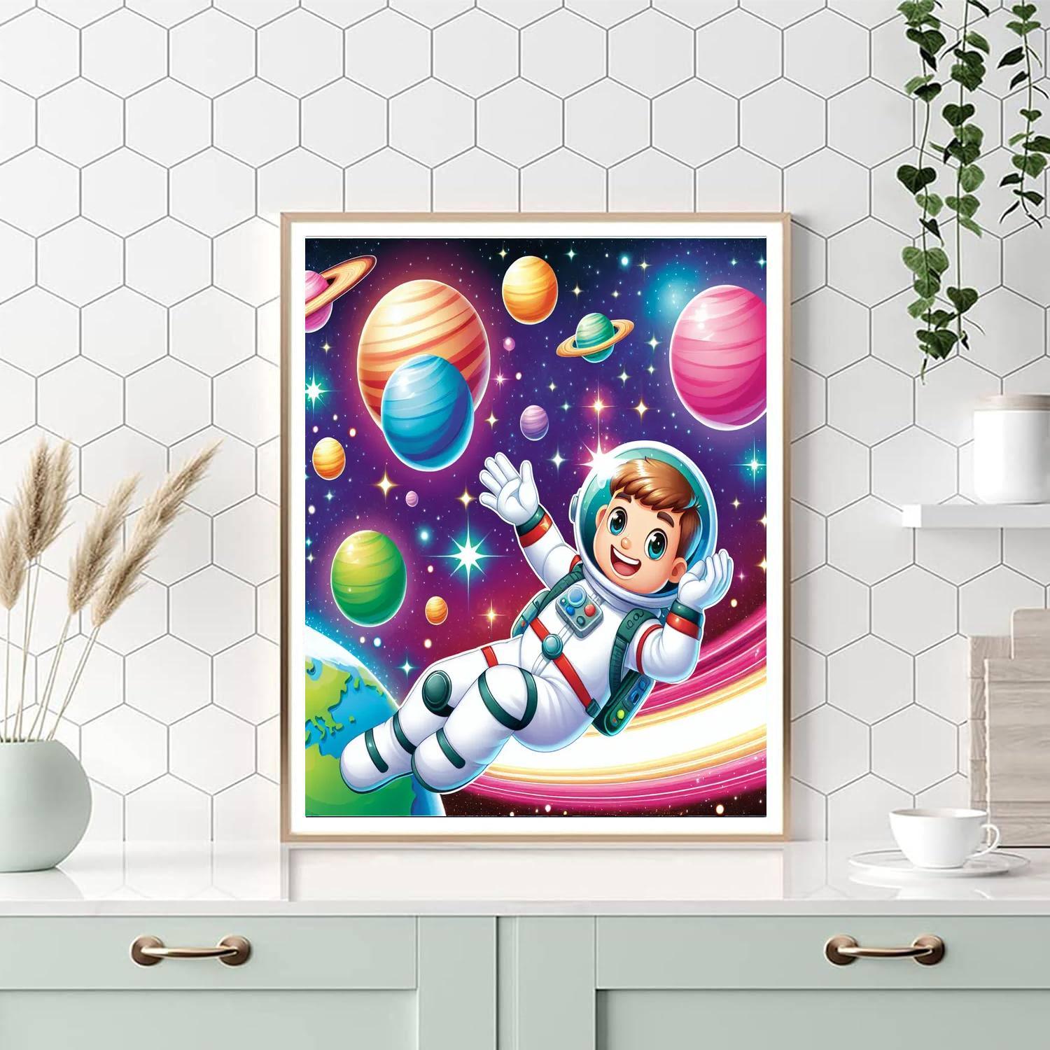 Curious Outer Space Explorers Paint By Numbers Art