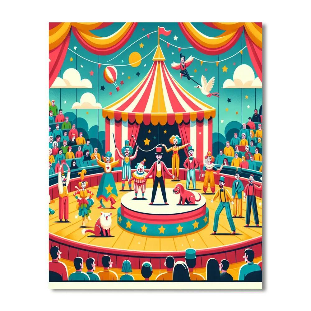 Circus Performer Extravaganza Painting By Numbers Kit