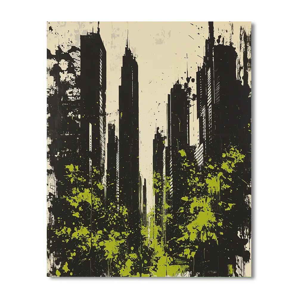 Banksy Inspired Concrete Jungle  Number Painting