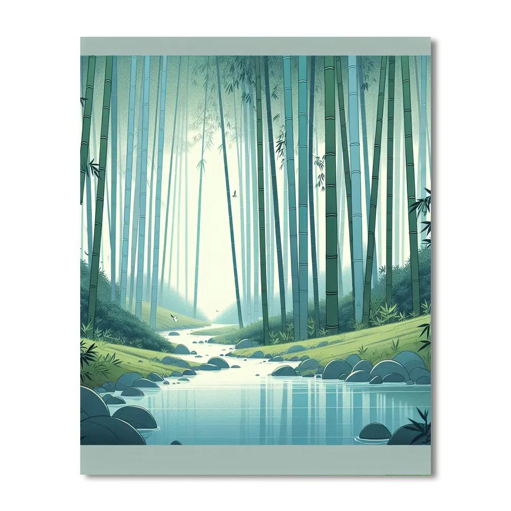 Peaceful Bamboo Forest Paint By Color