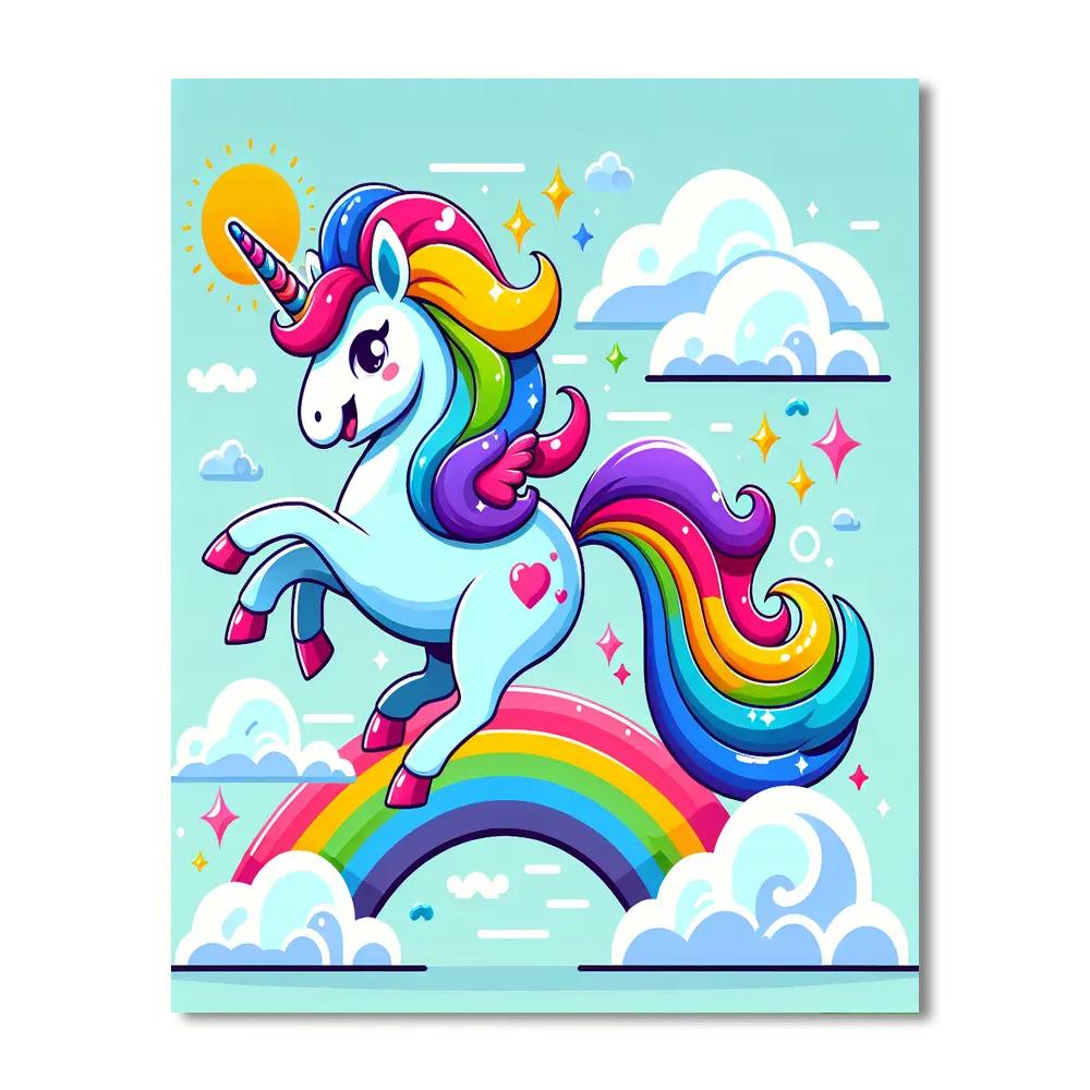 Sassy Rainbow Unicorn Painting By Numbers Kit