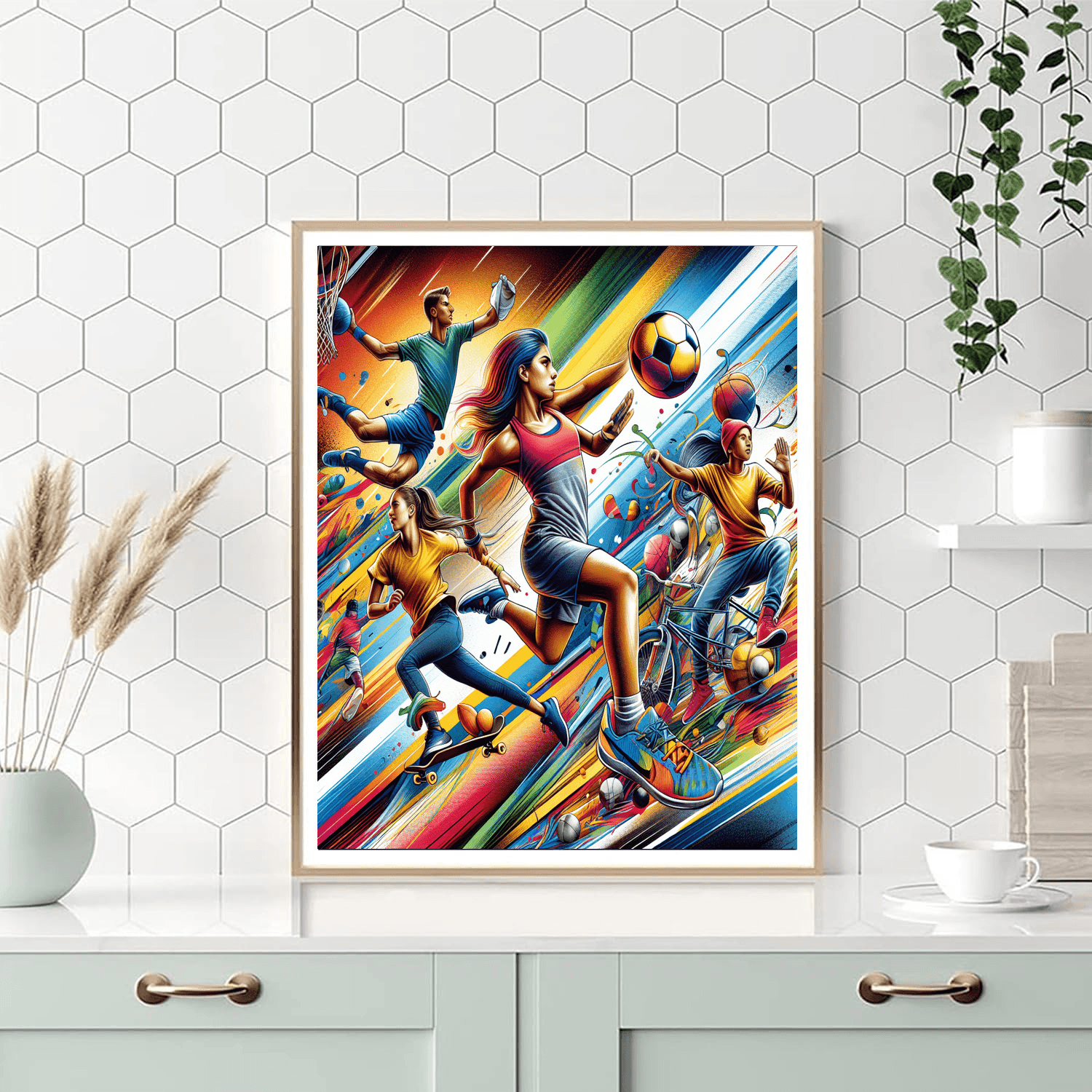 Energetic Sports Scene Number Painting