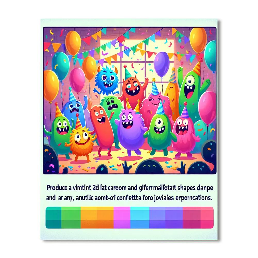 Jolly Monster Party Paint By Numbers