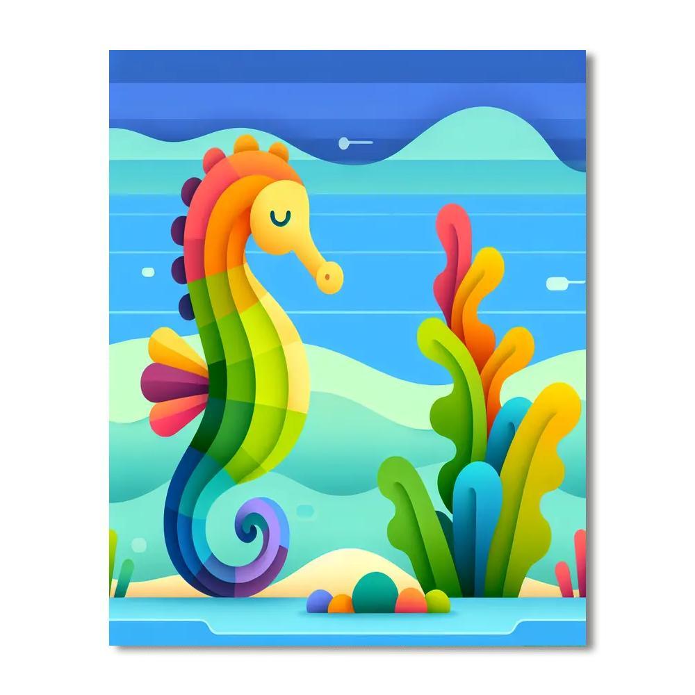 Sunshine Seahorse Serenade Number Painting