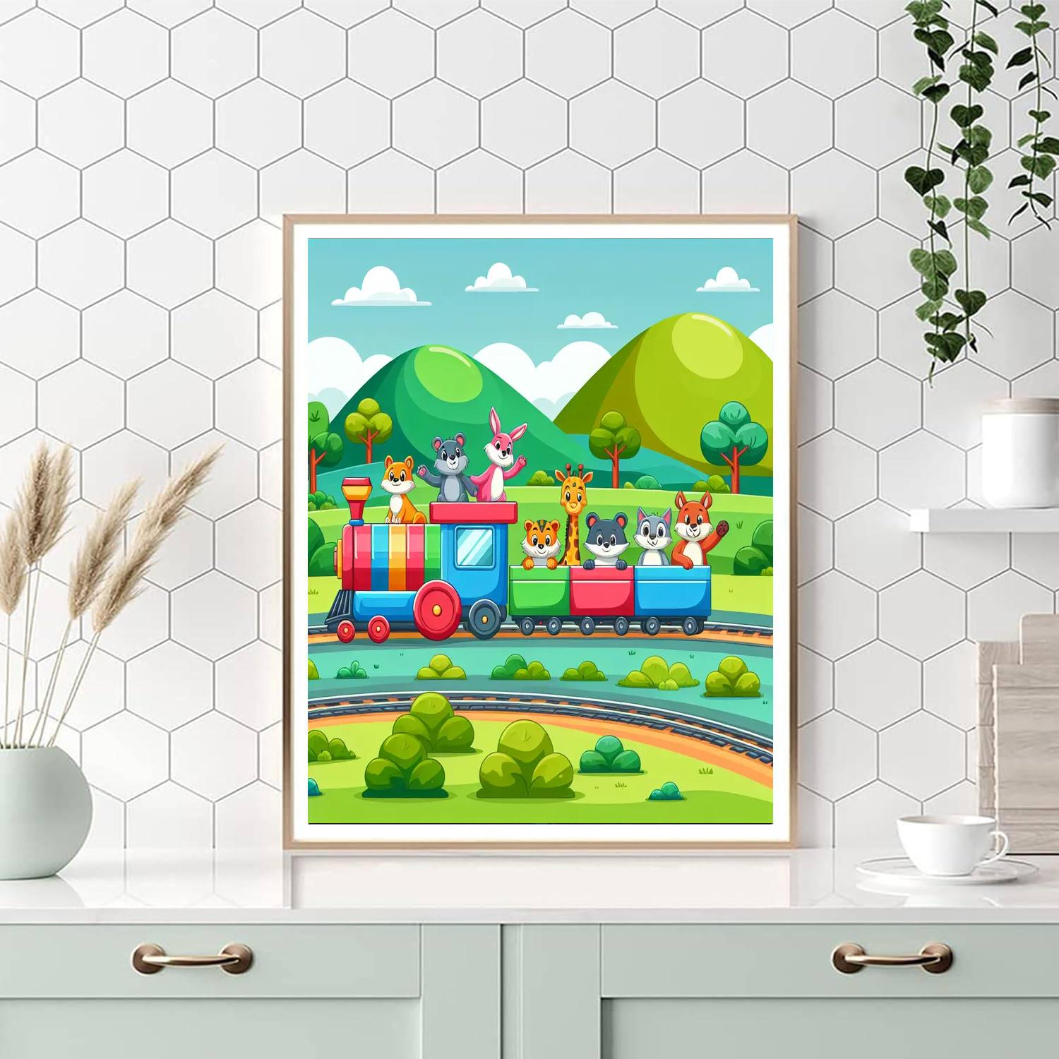 Adventurous Train Ride Number Painting