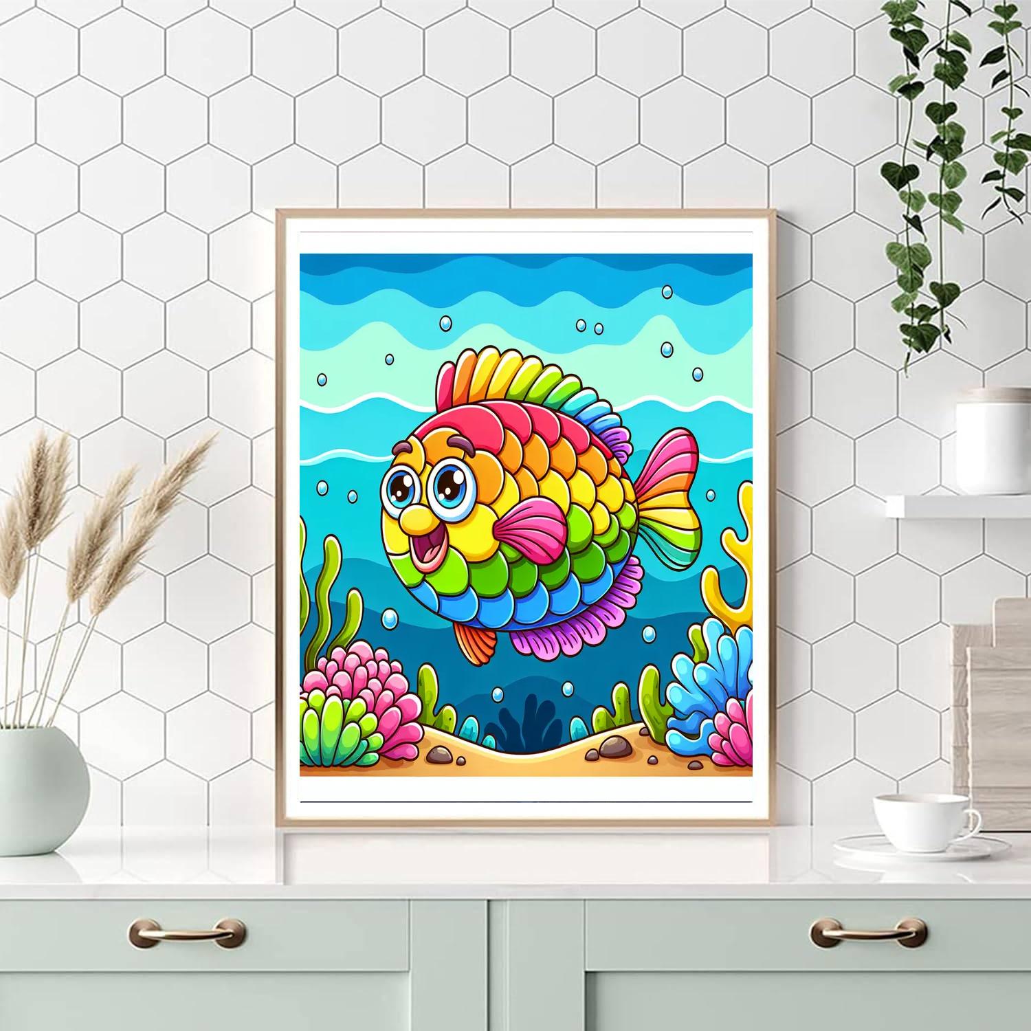 Wondrous Rainbow Fish Paint By Numbers Kits