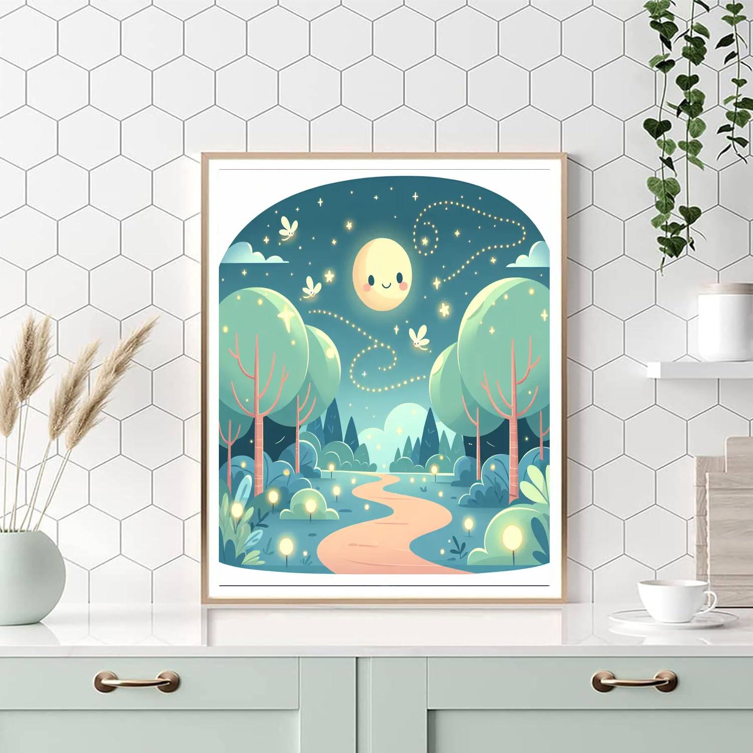 Moonlit Magical Night Number Painting