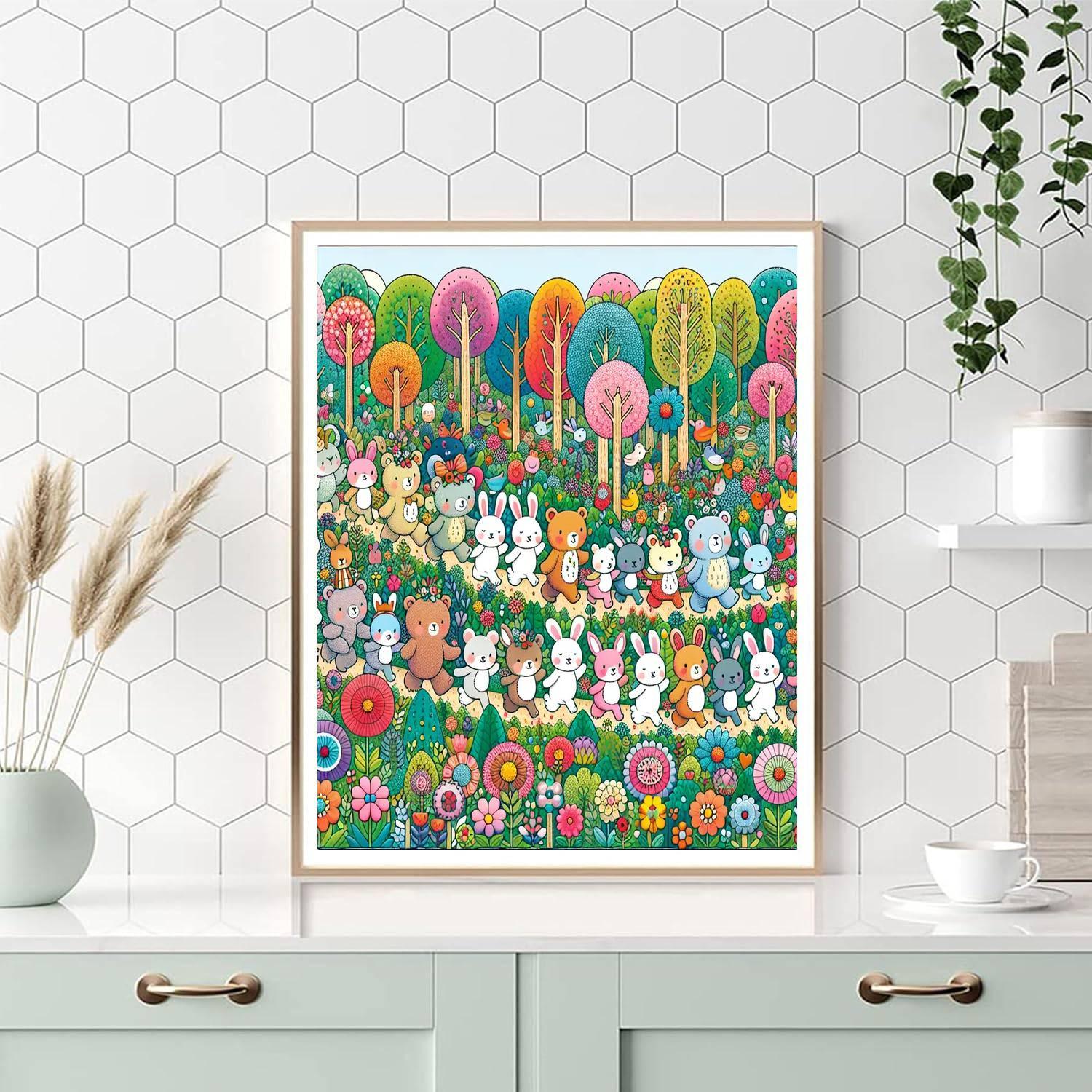 Charming Wildlife Parade Paint By Numbers