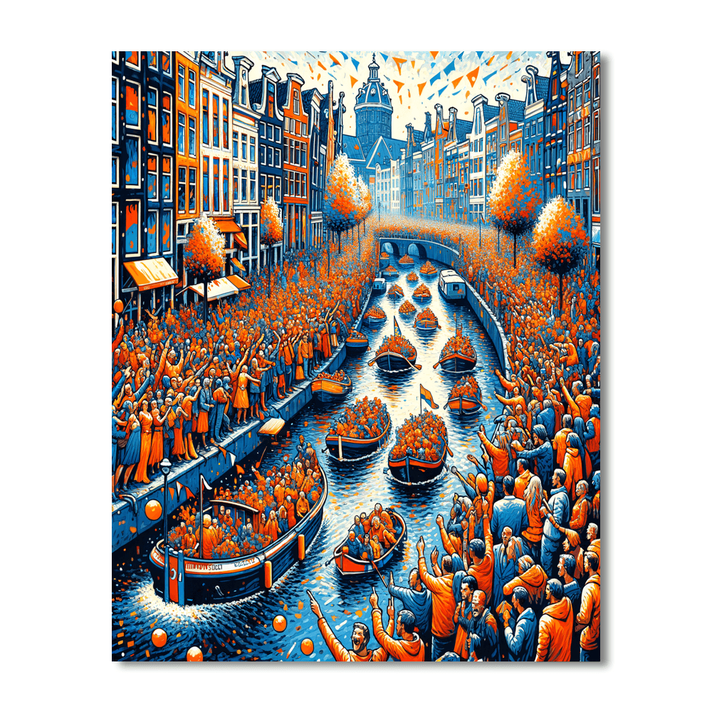 Koninginnedag - Amsterdam Painting By Numbers Kit