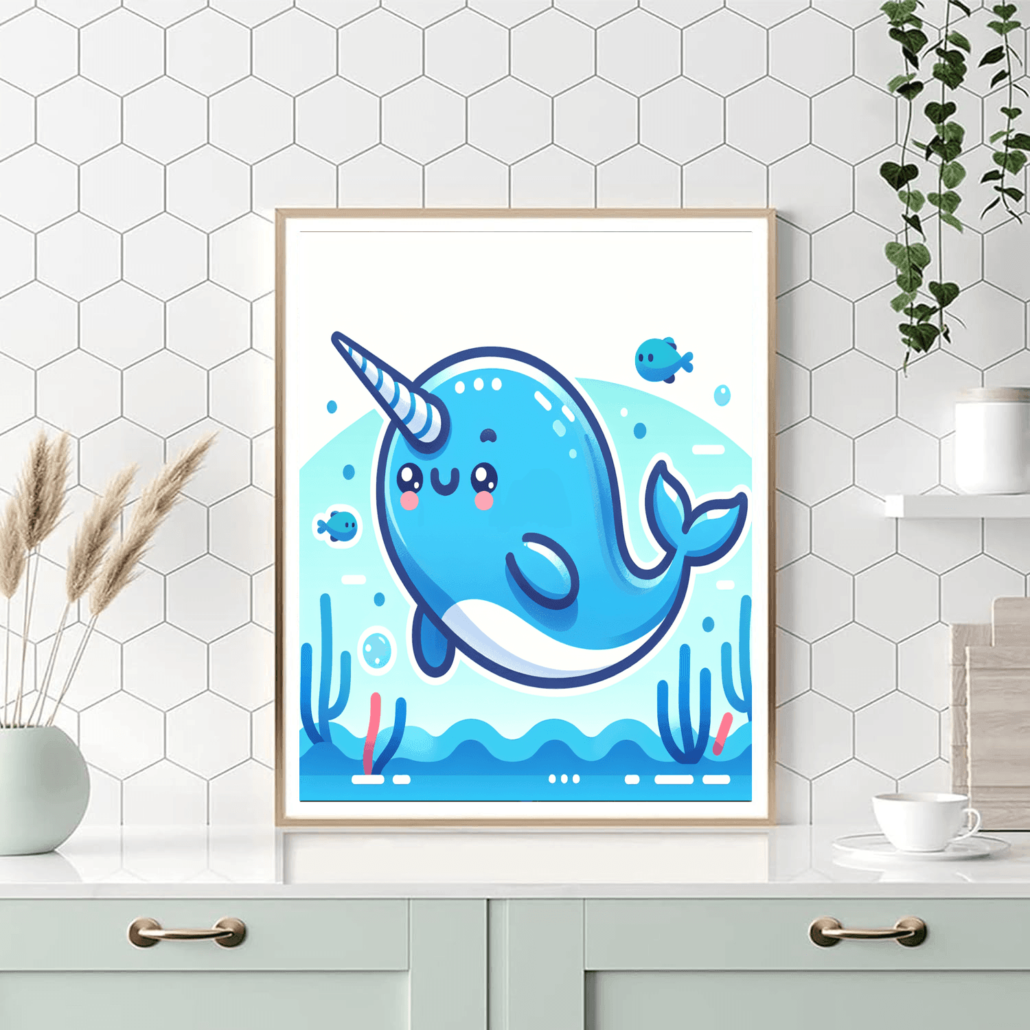 Curious Narwhal Number Painting