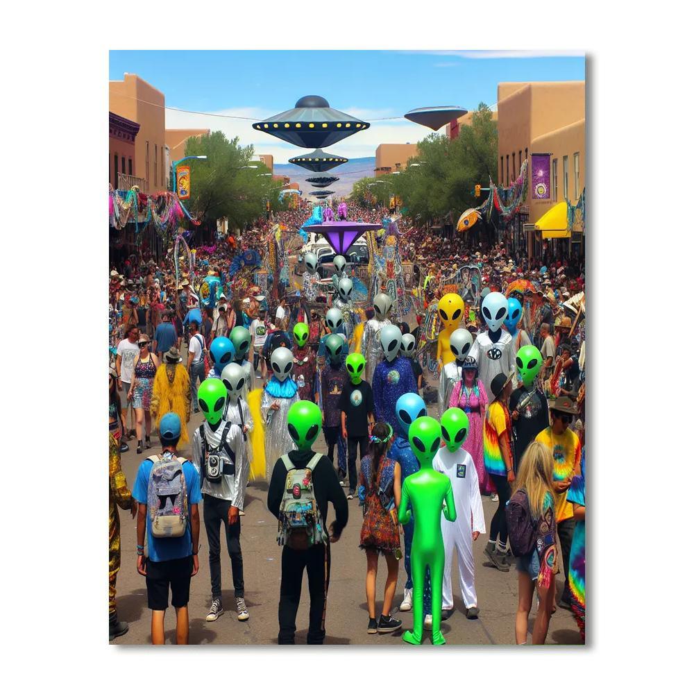 Roswell Ufo Festival - Usa Number Painting