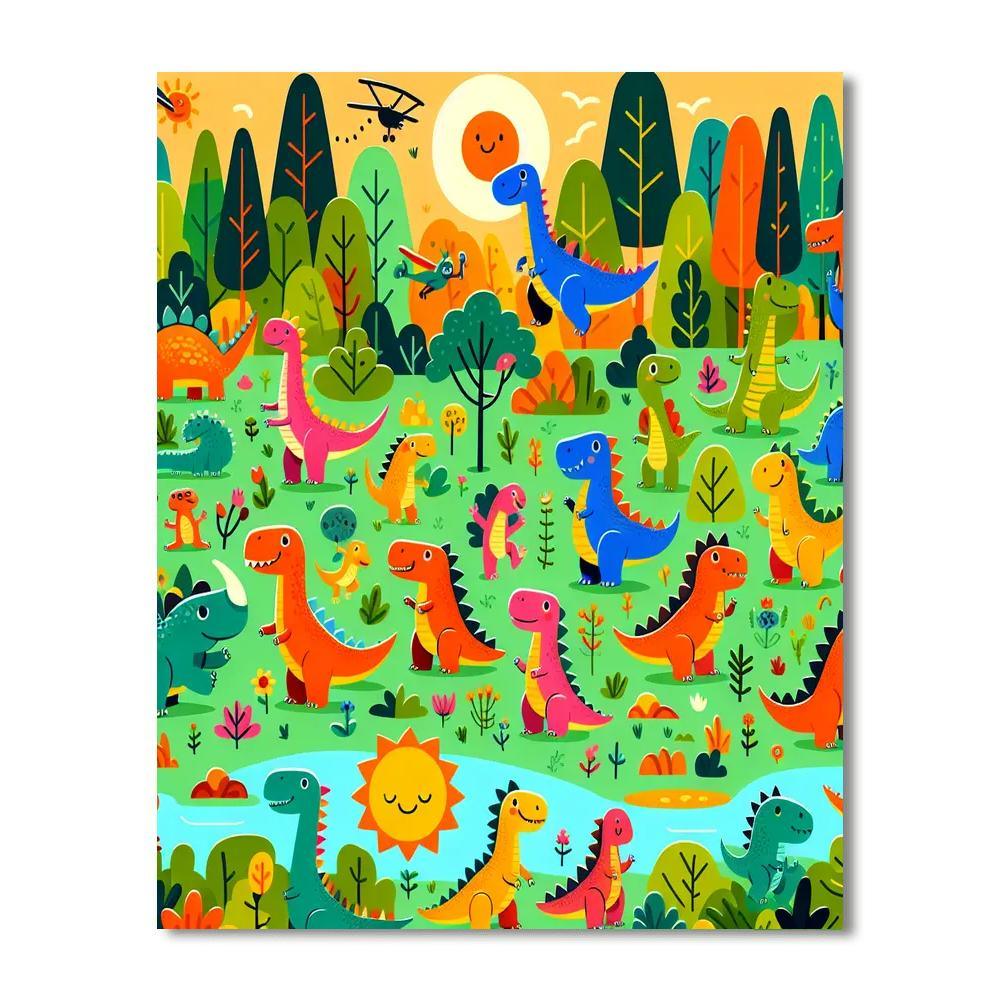 Wacky World Of Dinosaurs Number Painting