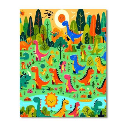 Wacky World Of Dinosaurs Number Painting