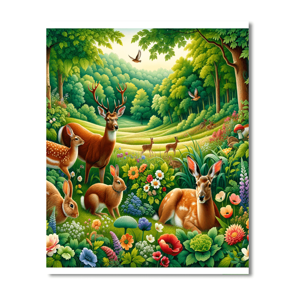 Charming Wildlife Encounters Painting Number Kit