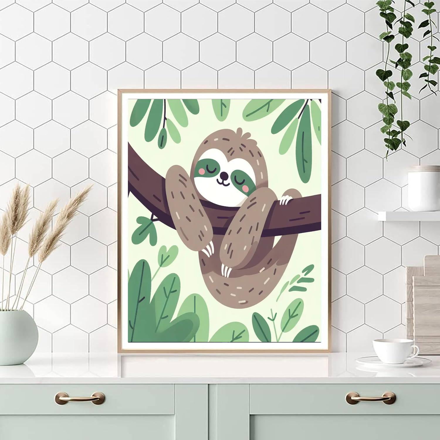 Sleepy Sloth Snooze Paint By Number