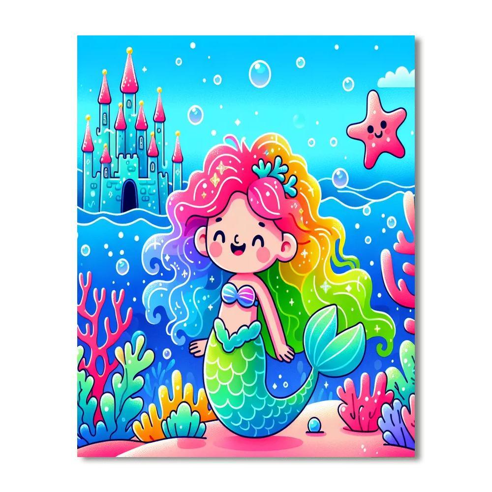 Underwater Mermaid Palace Paint By Numbers Kits