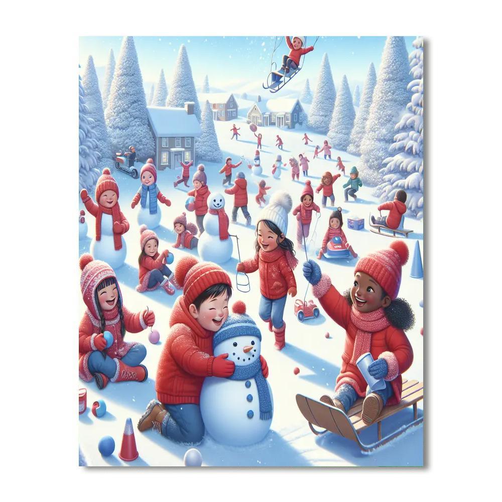 Joyful Winter Adventure Painting By Numbers Kit