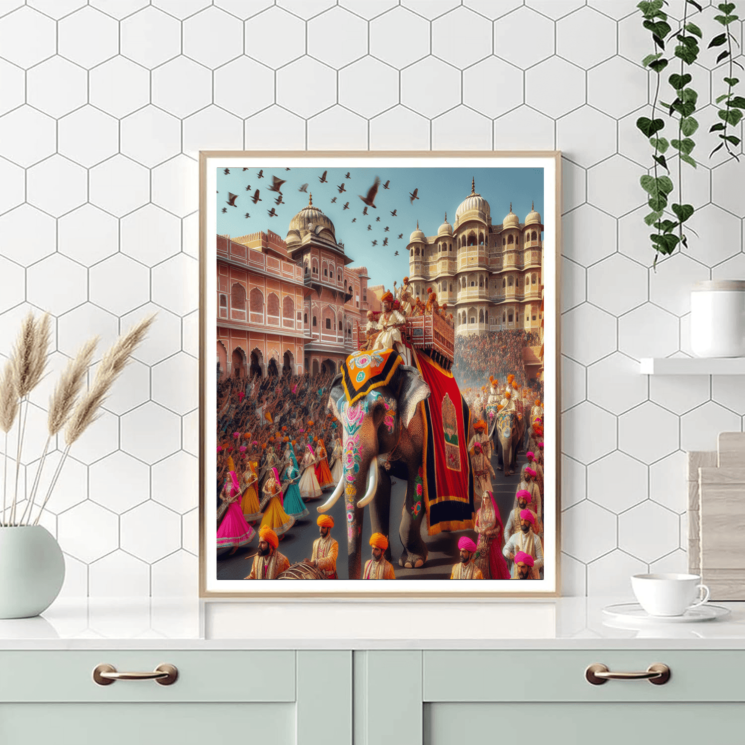 Elephant Festival - India Number Painting