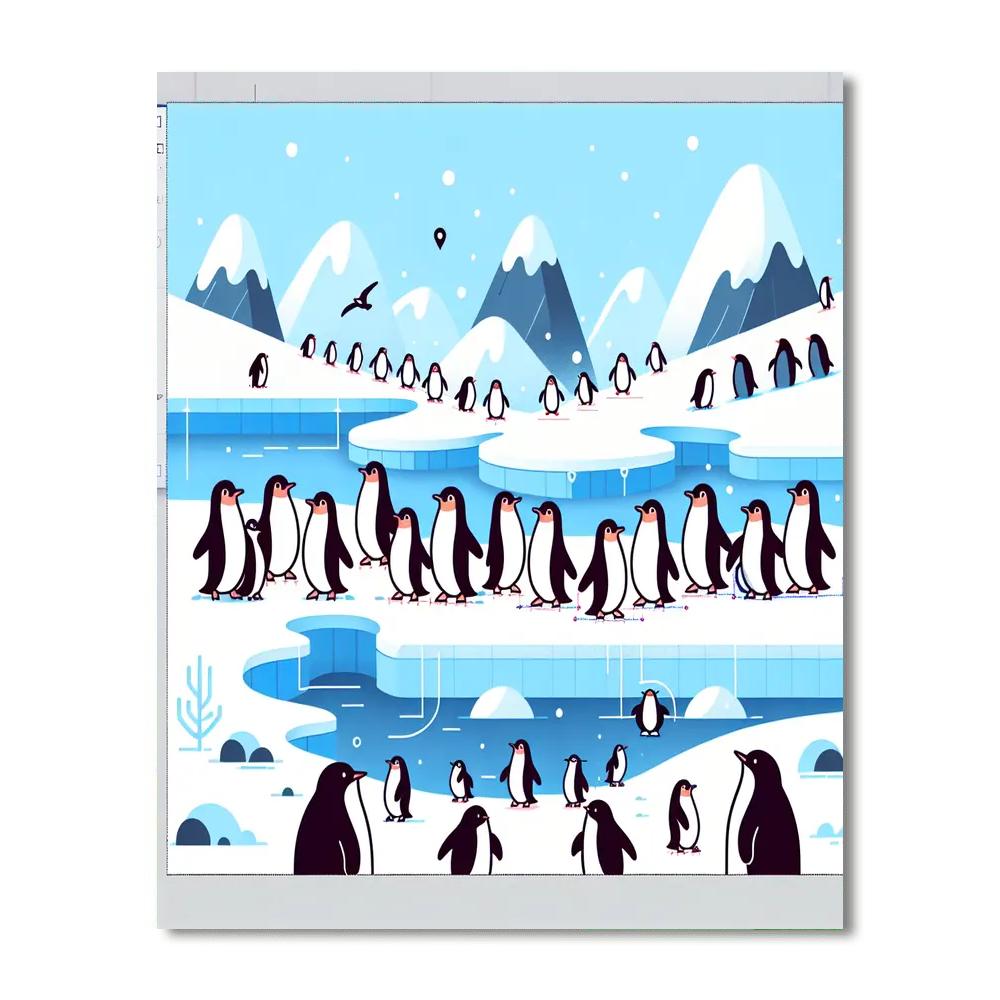 Antarctic Penguin Parade Numbered Painting Kits