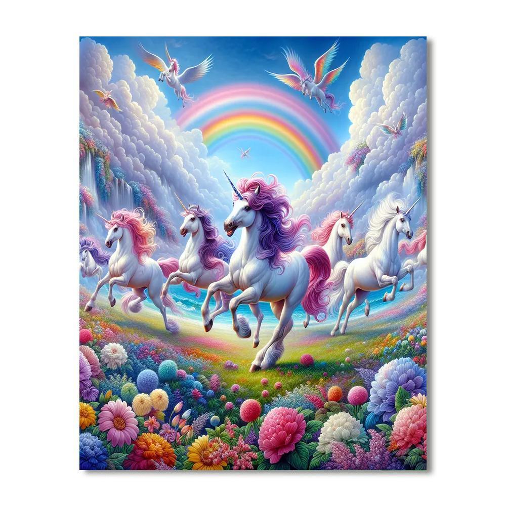 Frolicsome Fantasy Unicorns DIY Paint By Numbers
