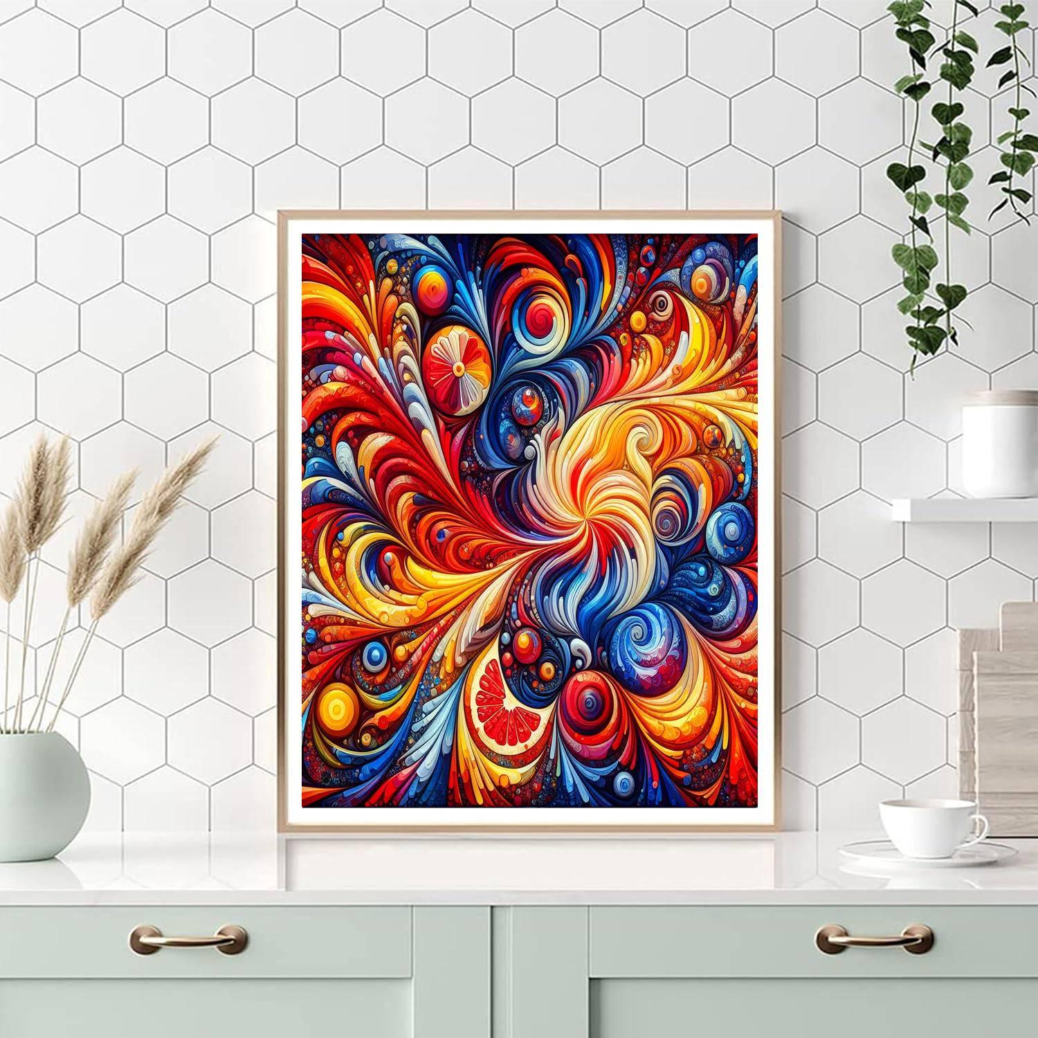 Colorful Kaleidoscope Burst Paint By Number