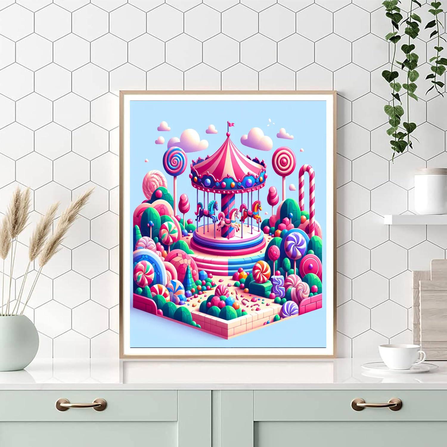 Candyland Carousel Paint By Number