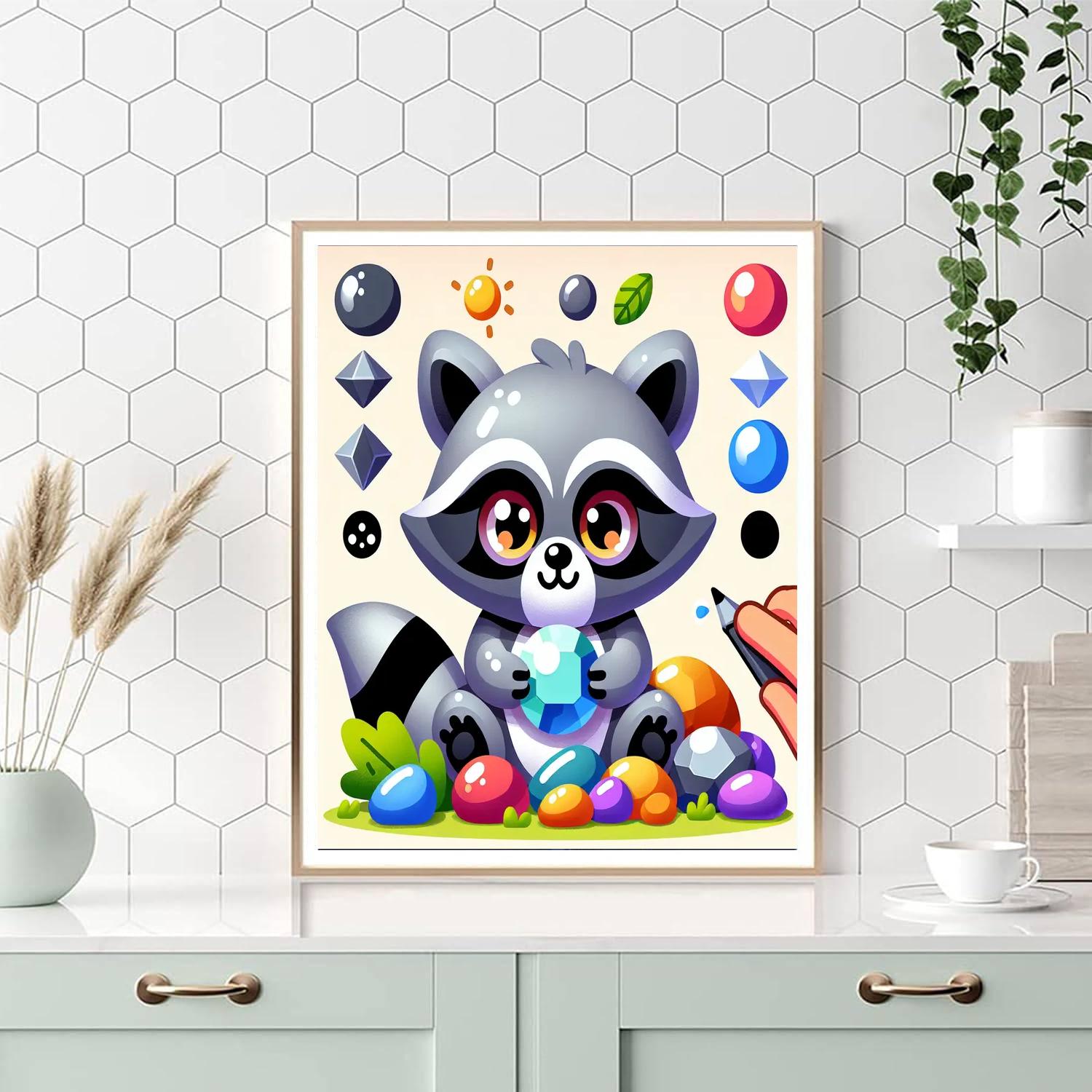 Rascally Raccoon Paint By Numbers Art