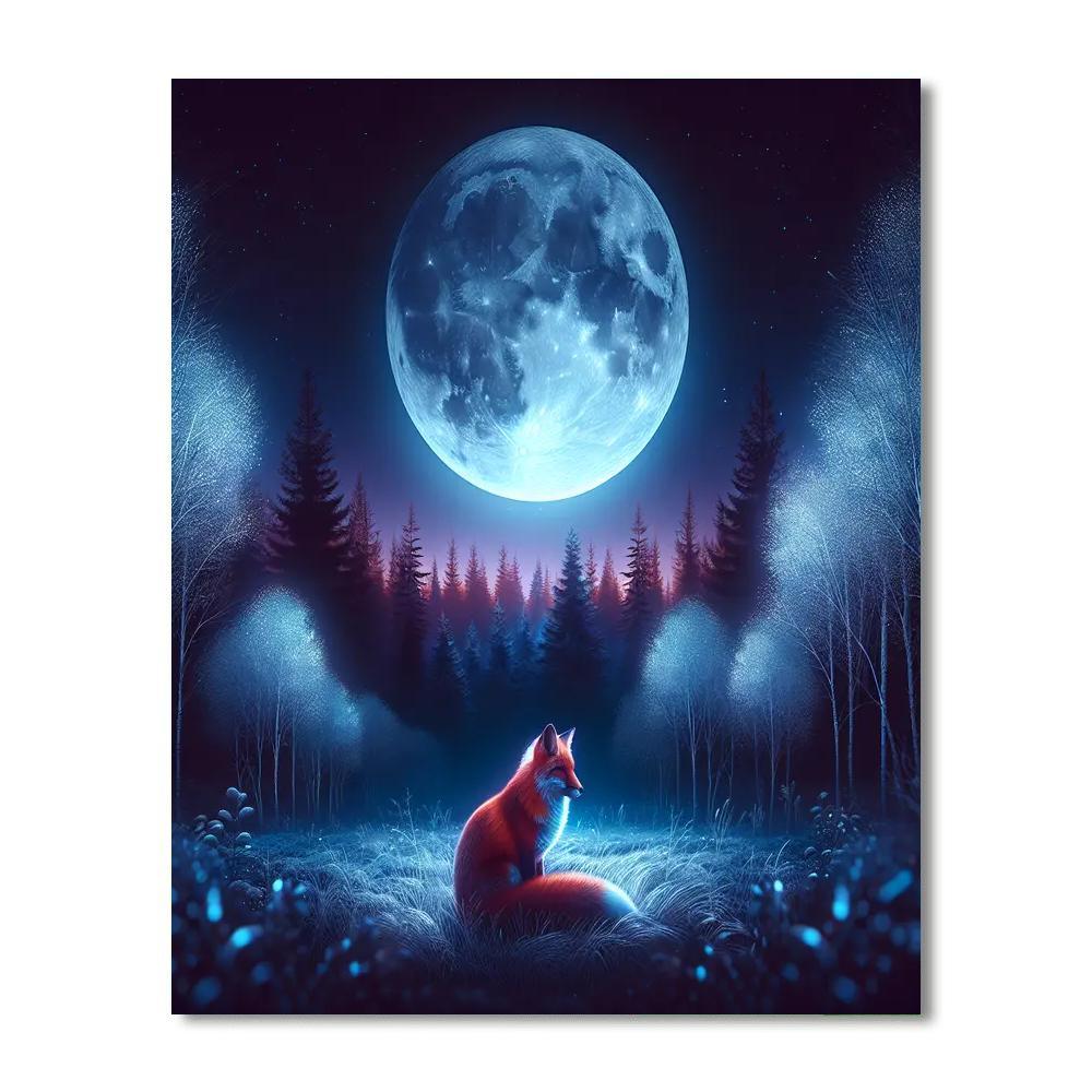 Fanciful Fox And Moonlit Forest Painting By Numbers Kit