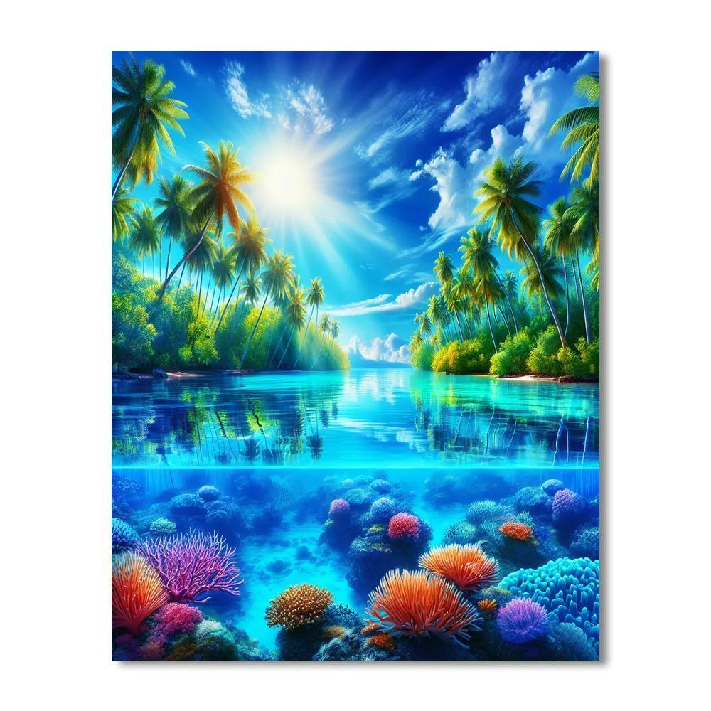Tropical Lagoon Tranquility Paint By Numbers Kits